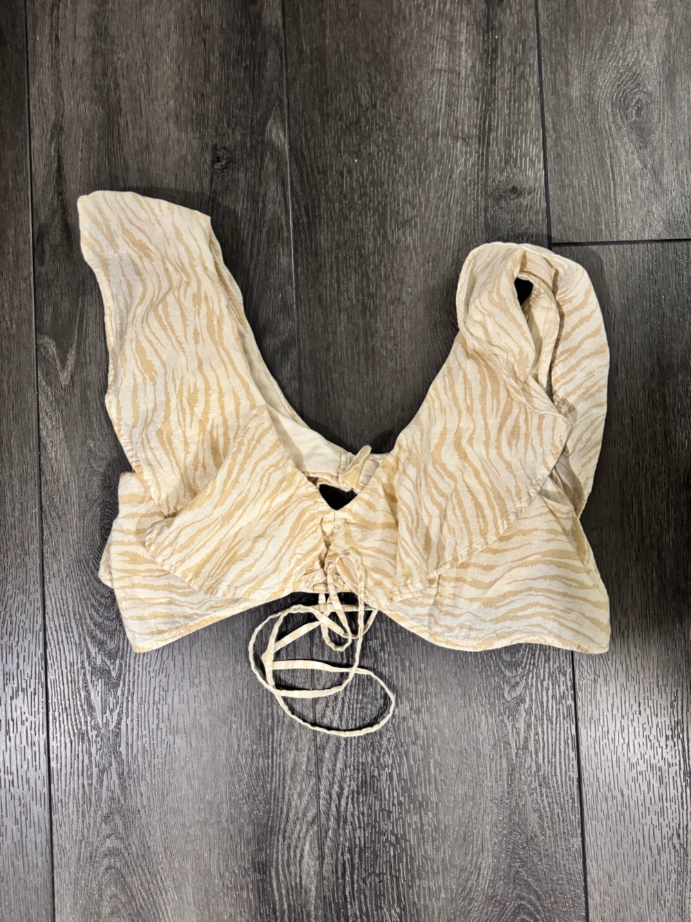 Tularosa Women's Tan and Cream Crop-top